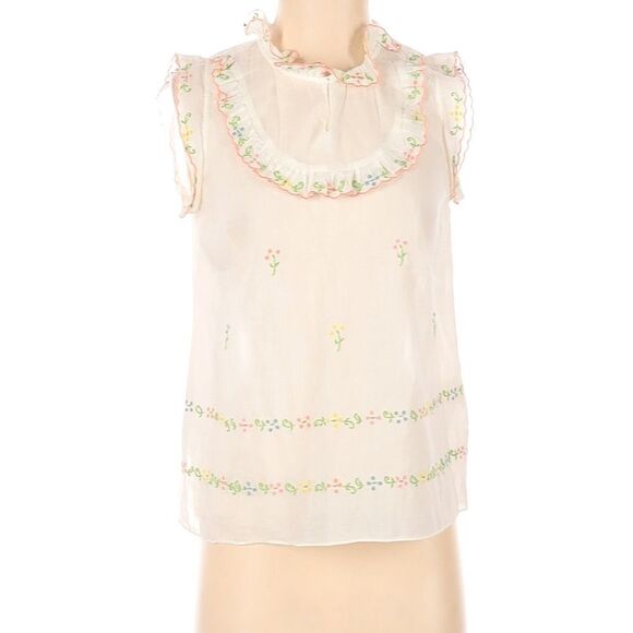 GIRLS FROM SAVOY Floral Farmhouse Ruffle Top 2 - Picture 1 of 8